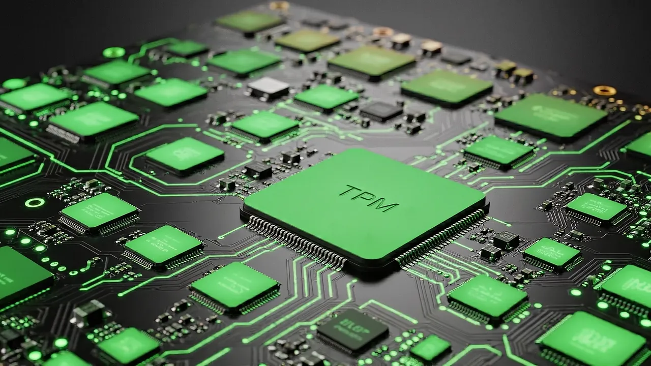 A circuit board being scanned for weak cryptography, remediated, and sealed as verified
